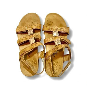Vionic Orthaheel Amber Cork Leather Sandals
